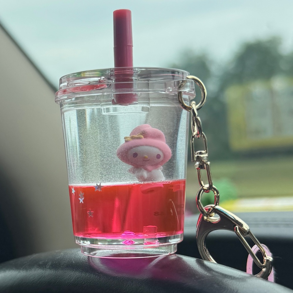 My Melody Tsunameez Keychain - floating my melody in pink & glitter
